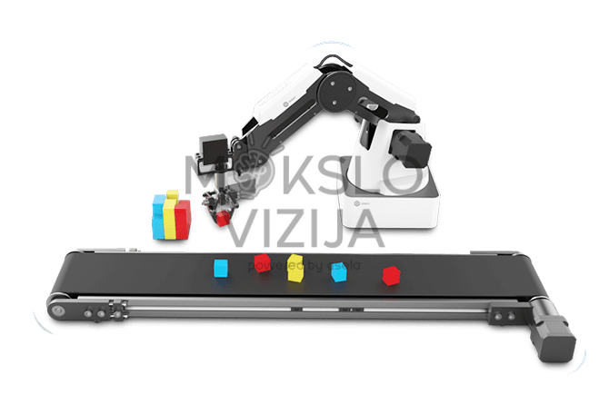 Konvojerio diržas skirtas robotinei rankai