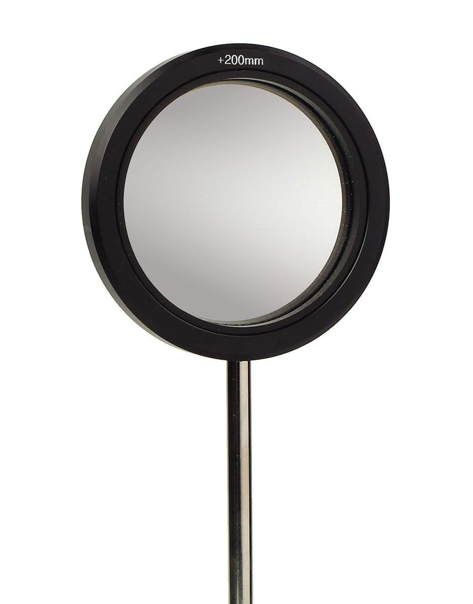 Įgaubtas ir išgaubtas veidrodis, ant atramos