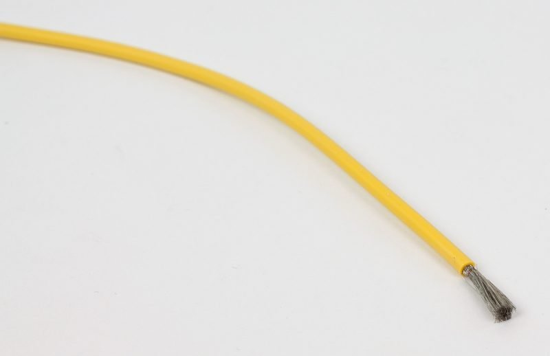 Silikono kabelis, 2,5 mm², geltonas, metras