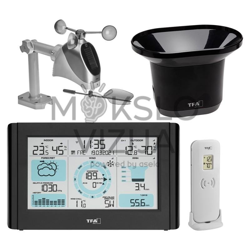 Didaktinė medinė meteorologinė stotelė, namo tipo profesionalus rinkinys su stovu, laipteliais ir inkarais - Image 2