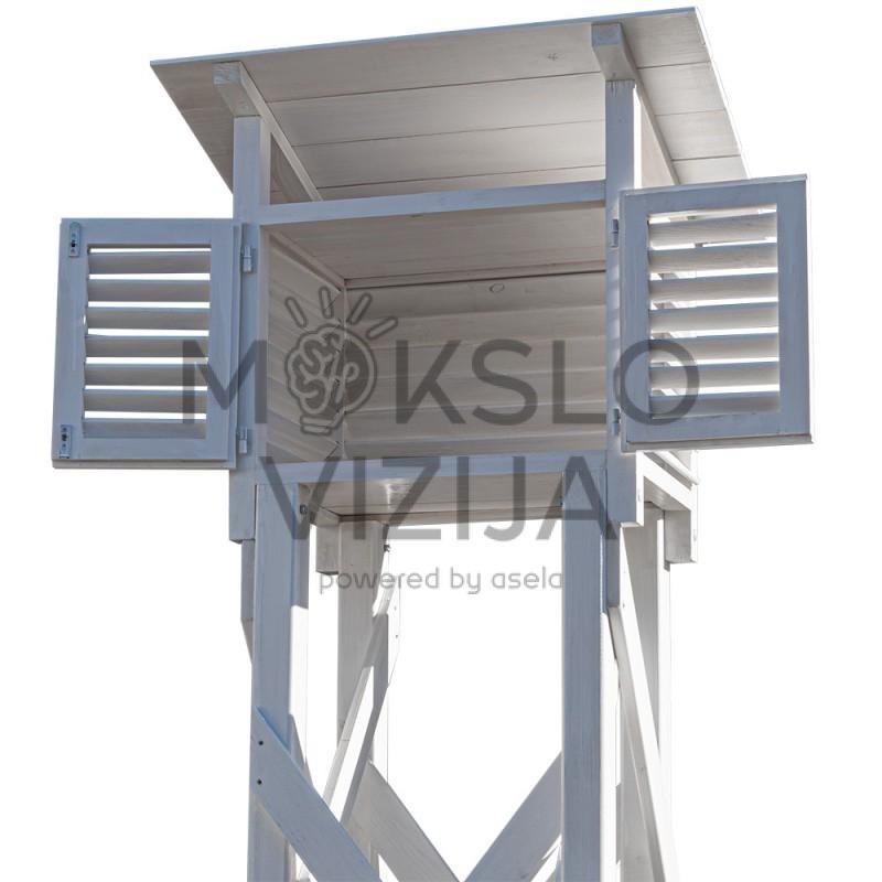 Didaktinė meteorologinė stotelė, medinė, namelio tipo, su stovu, laiptais ir inkarais - Image 2