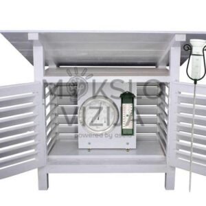 Namo tipo, medinė, didaktinė meteorologijos stotelė, profesionalus rinkinys