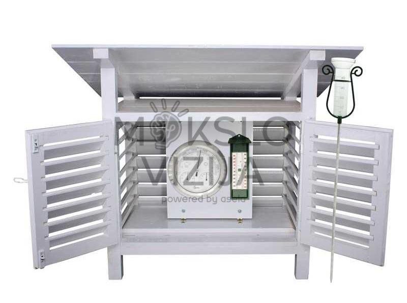 Namo tipo, medinė, didaktinė meteorologijos stotelė, profesionalus rinkinys