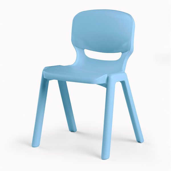 Vaikiška plastikinė kėdė su ergonomiška sėdyne ir atlošu bei integruotomis kojomis