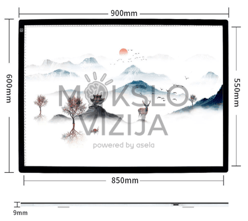 A1 dydžio šviesos skydelis