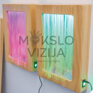 Interaktyvi taktilinė užuolaidų šviesos dėžė