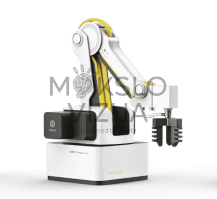 Roboto ranka edukacijai – programuojamas robotinis manipuliatorius su griebtuvu STEM mokymui ir eksperimentams