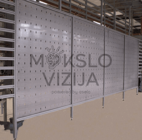 Perforuoto lakšto universali bandymo ir surinkimo sienelė