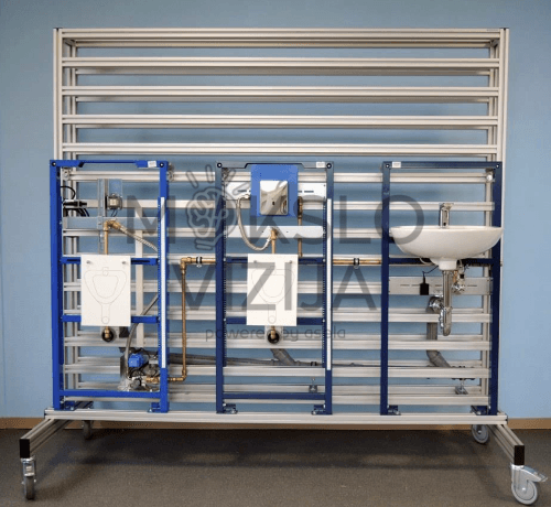 3 elementų elektroninių sanitarinių valdiklių mokymo stendas