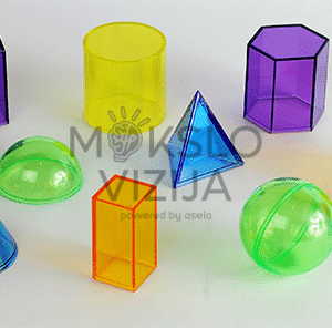 Vaivorykštės spalvų geometrinių figūrų rinkinys