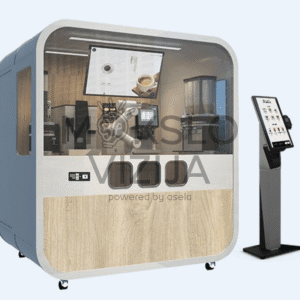 Kavos gamybos robotas su integruotu DI