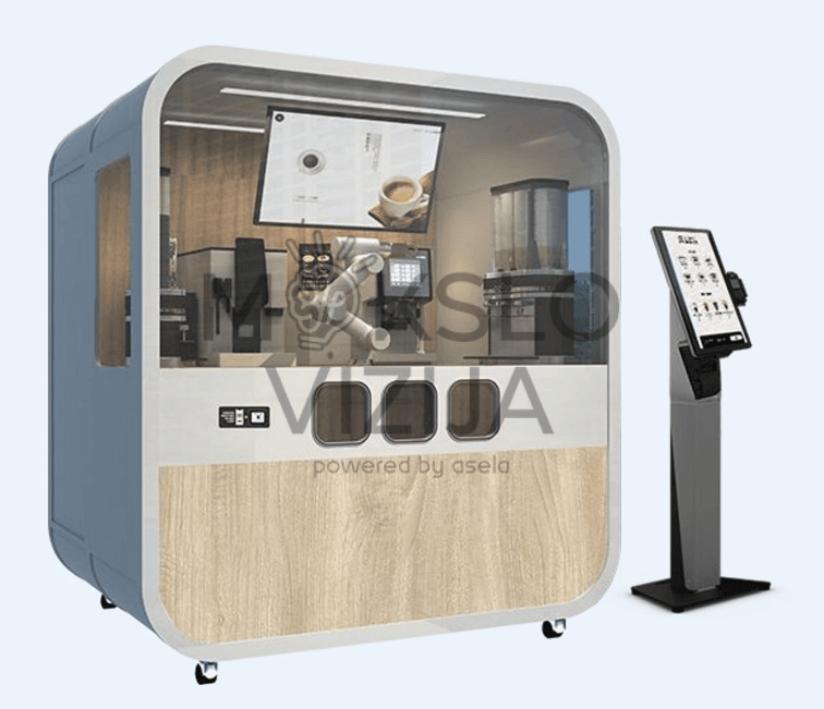 Kavos gamybos robotas su integruotu DI