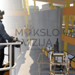 VR ekskavatoriaus simuliatorius. Pramonės revoliucija 4.0