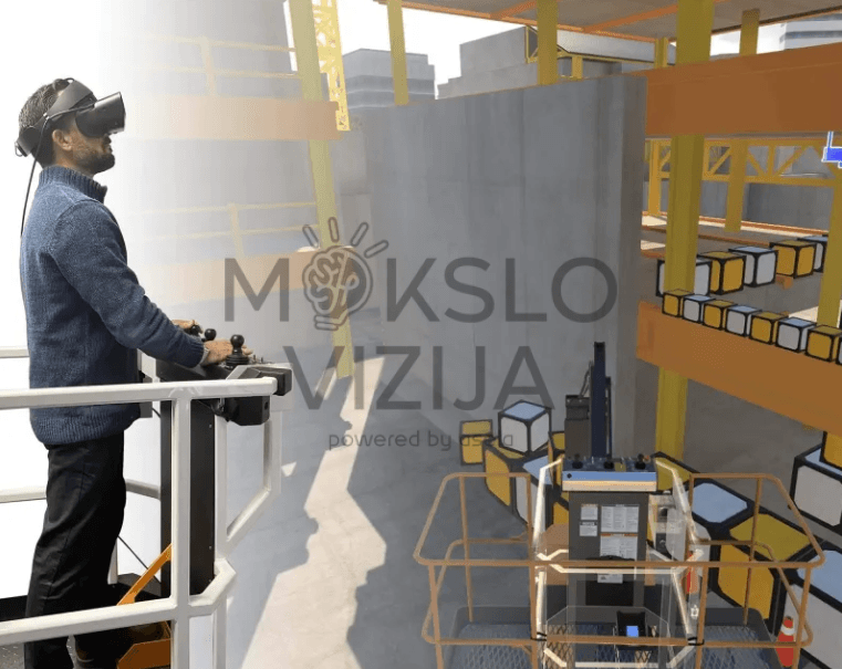 VR pastolių simuliatorius su virtualios realybės mokymu