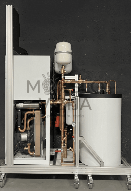 Mokomasis stendas su šilumos siurbliu, vanduo-vanduo