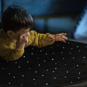 Apvalus šviesos kilimėlis multisensoriniam kambariui, skirtas atsipalaidavimui, spalvų terapijai ir pojūčių lavinimui.