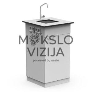 Laboratorinė spintelė su kriaukle ir elektros lizdais