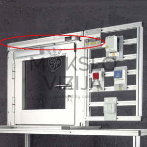 Modulio rinkinys durų atidarymo palaikymo sistemai su dūmų detektoriumi