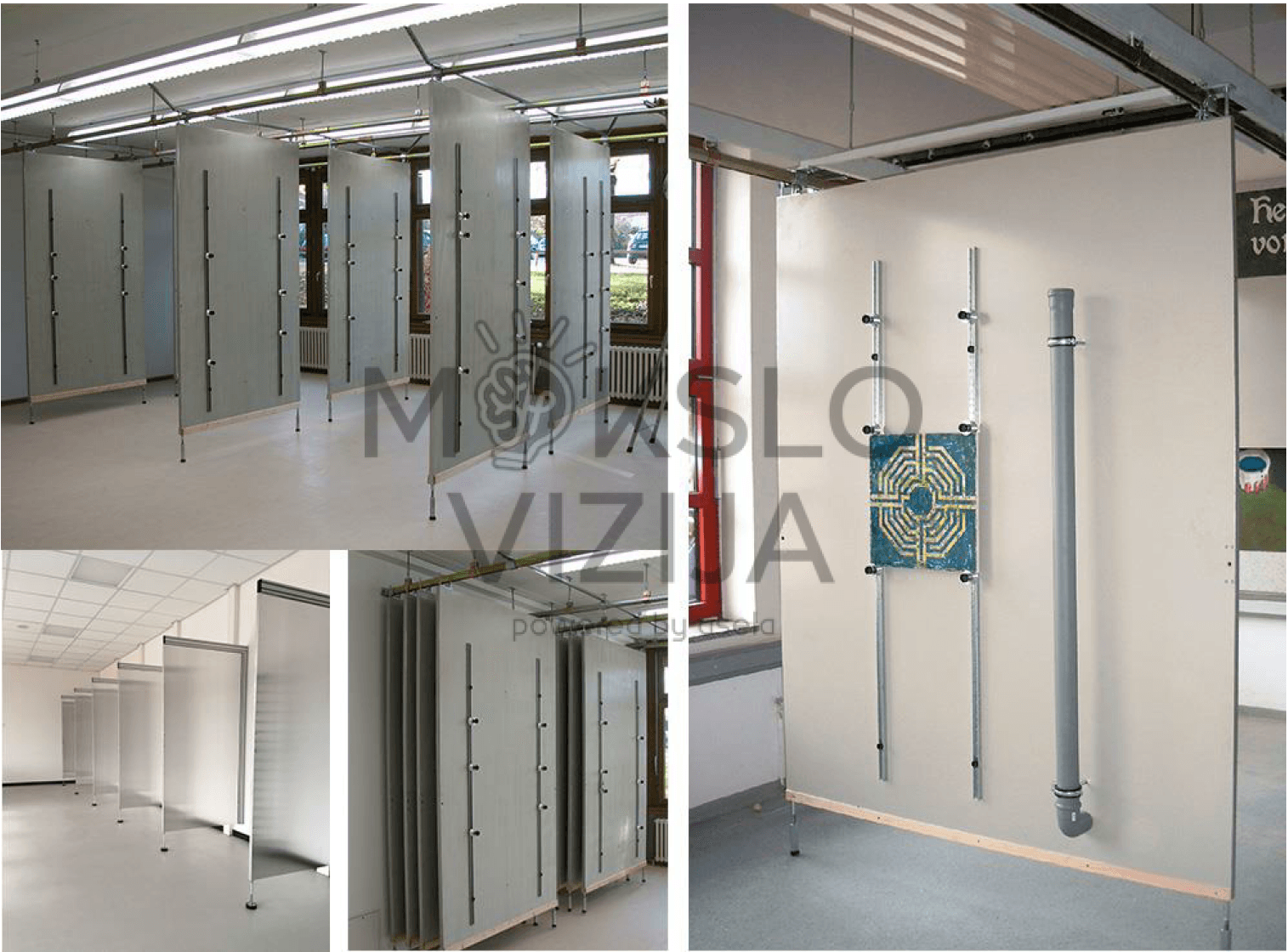 Dažymo treniruočių lentos su bėginiu pakabinimu iš lengvo aliuminio konstrukcijos