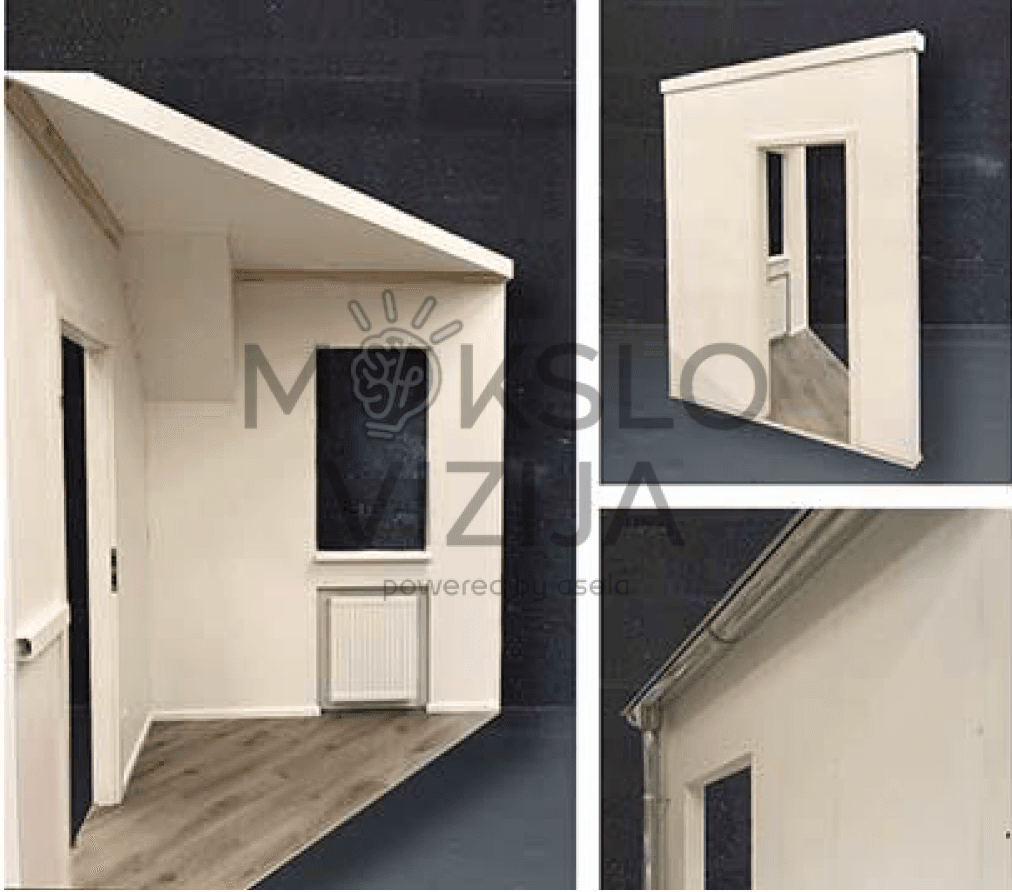 Dažymo treniruočių kabina kampinės konstrukcijos (atvira)