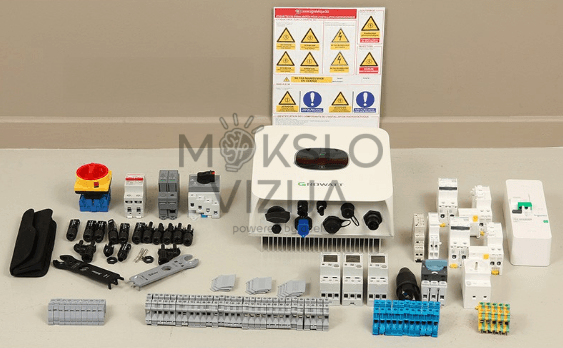 Fotovoltinės energijos grąžinimo į tinklą mokomasis rinkinys su inverteriu