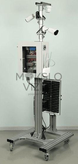 Edukacinė sistema, skirta mokymui apie autonominę saulės energija maitinamą vaizdo stebėjimo sistemą su pažangia vaizdo apsauga.