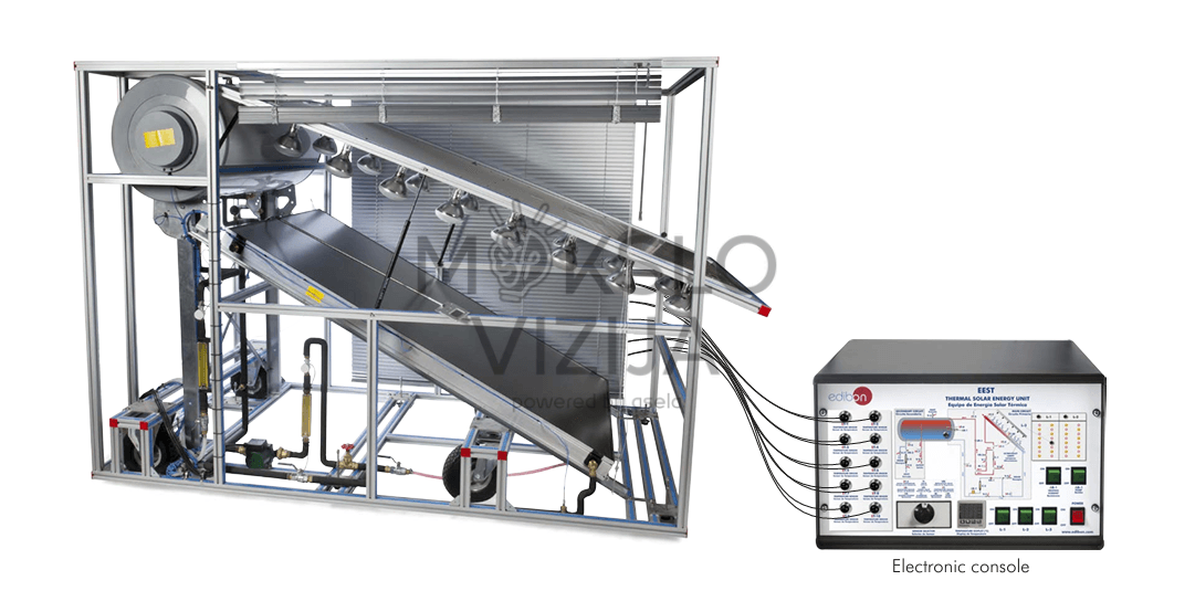 Kompiuteriu valdoma šiluminės saulės energijos mokymo sistema