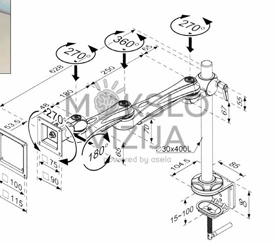 Plokščiaekranių monitorių laikikliai - Image 3