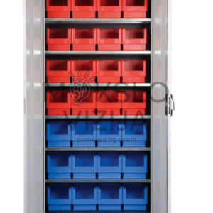 Aukšta metalinė spinta su dėžutėmis