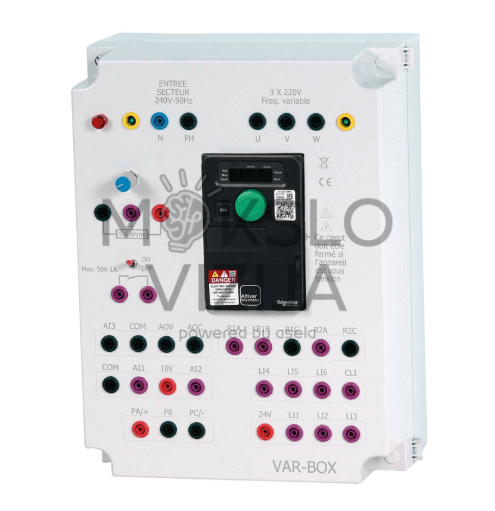 AC-AC variklio greičio valdymo keitiklis su aušinimo angomis ir aiškiomis žymomis.