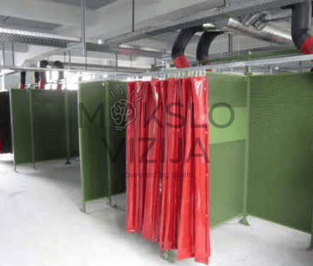 Suvirinimo kabinos (6 vnt.) 200 x 200 cm su stumdomomis užuolaidomis - Image 4