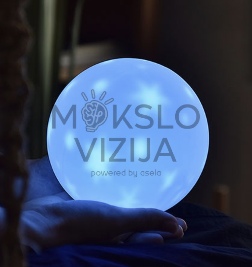 LED šviečiantis sensorinis kamuolys – raminimui, sensorinei stimuliacijai ir jaukiai aplinkai kurti