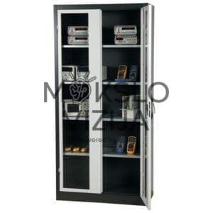 Aukšta metalinė spinta su permatomomis durimis