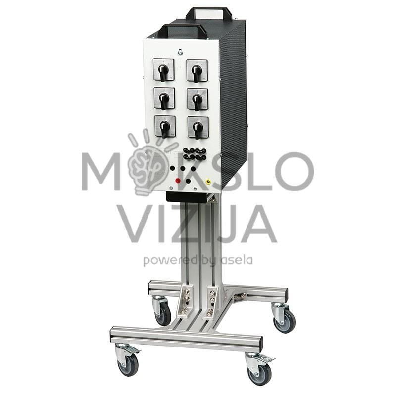 Rezistyvinės apkrovos modulis su aušinimo angomis ir patogia nešimo rankena.