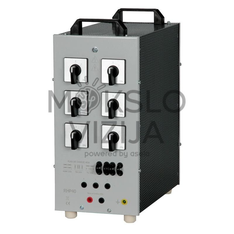 Mokymo stendo nešiojamoji rezistyvinė apkrova ant stalviršio, paruošta demonstracijoms.