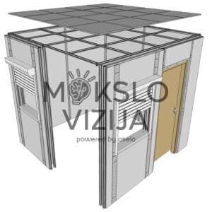 Kubinės formos mokomosios modulinės instaliacijų kabinos