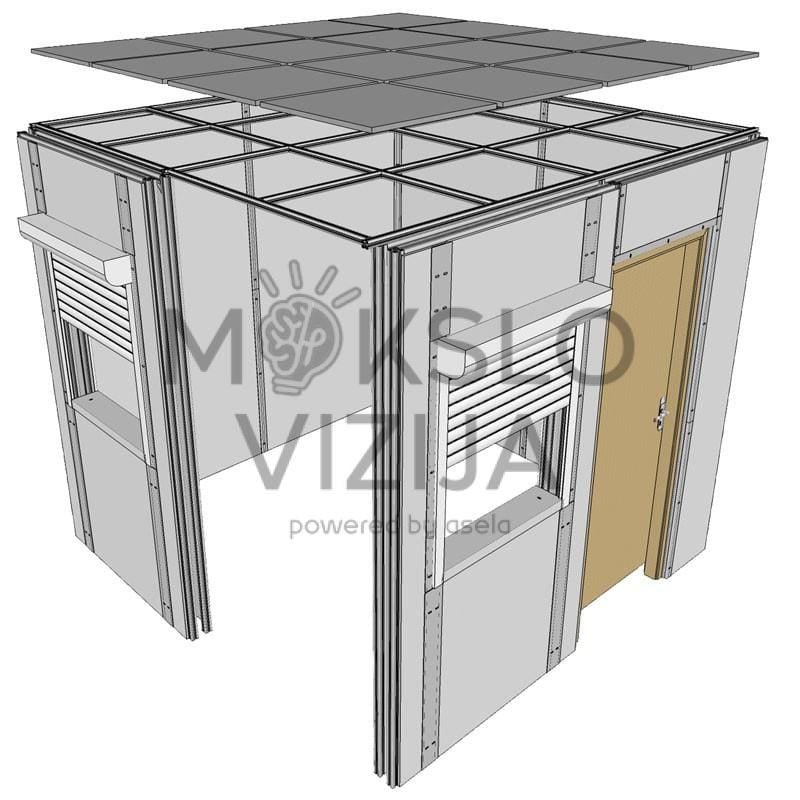 Kubinės formos mokomosios modulinės instaliacijų kabinos