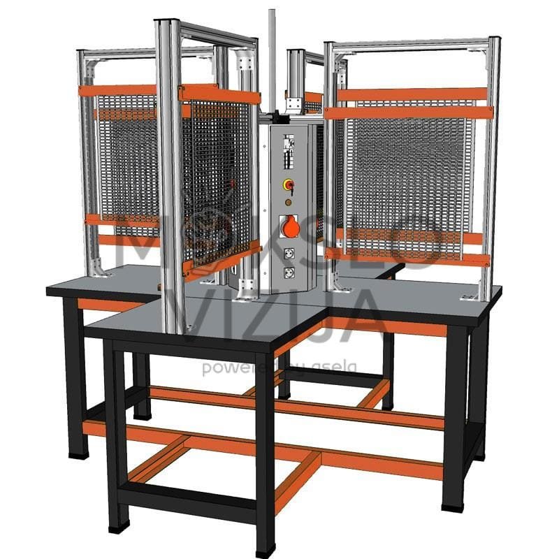 Kryžiaus formos instaliavimo stendas – 4 operatoriams