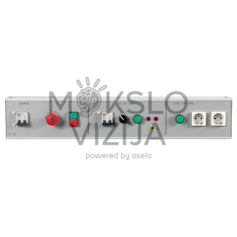 Horizontali elektros konsolė vienfazėms arba trifazėms sistemoms su valdymo ir jungimo elementais