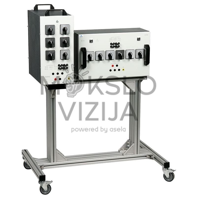 Laboratorinė rezistyvinė ir talpinė apkrova, paruošta demonstracijoms ir praktiniams bandymams.