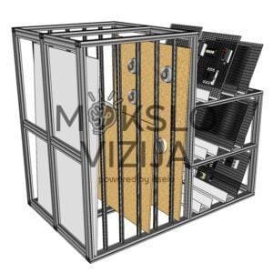 Stovas grotelių ir montavimo medžiagų laikymui