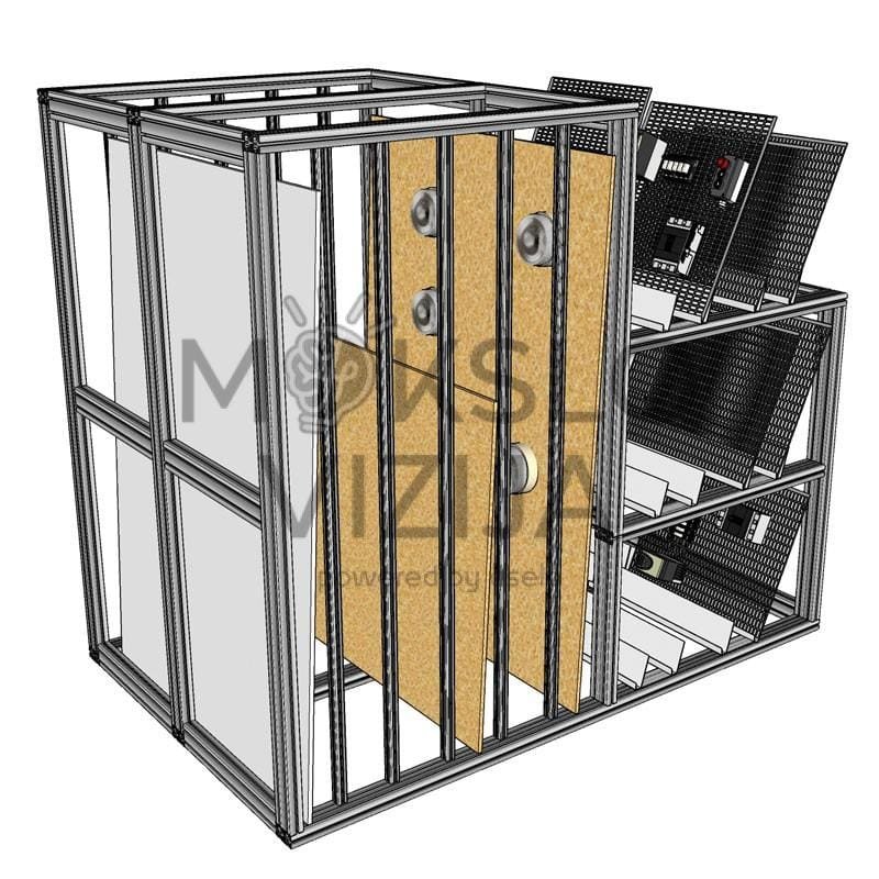 Stovas grotelių ir montavimo medžiagų laikymui