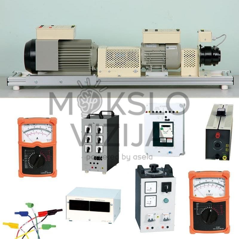 Trifazio asinchroninio variklio ir nuolatinės srovės generatoriaus tyrimo rinkinys (300 W)