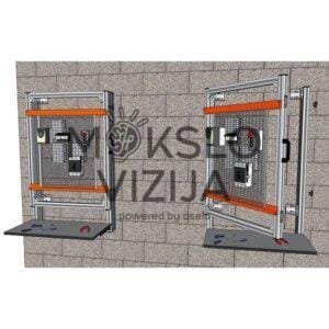 Atveriamas sieninis tinklelio laikiklis