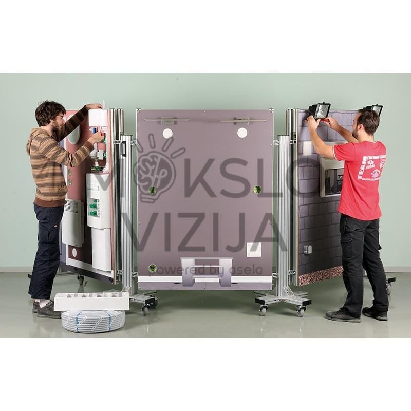 Tradicinio tipo namų elektros instaliacijos stendas (3 skydai, 3 spausdintos pusės)