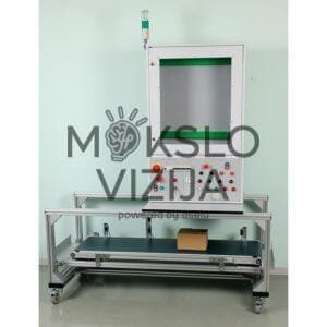 Automatinės pramoninės konvejerio juostos su valdymo bloku instaliacija
