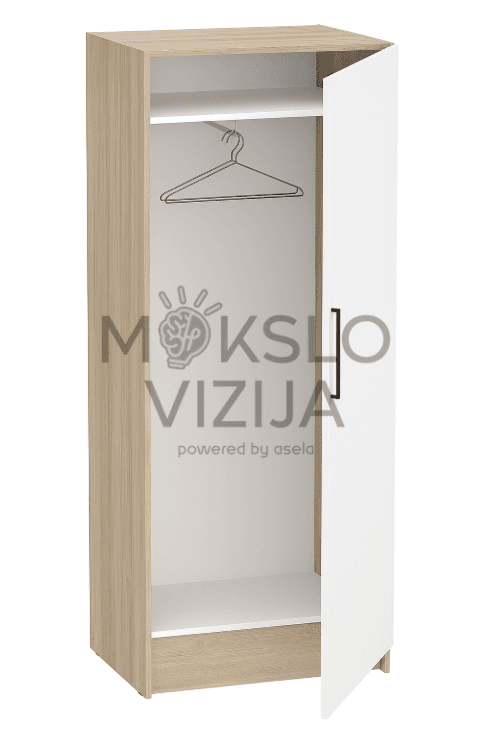 Spinta viršutiniams rūbams su varstomomis durimis (1 lentyna viduje ir ištraukiama pakaba)