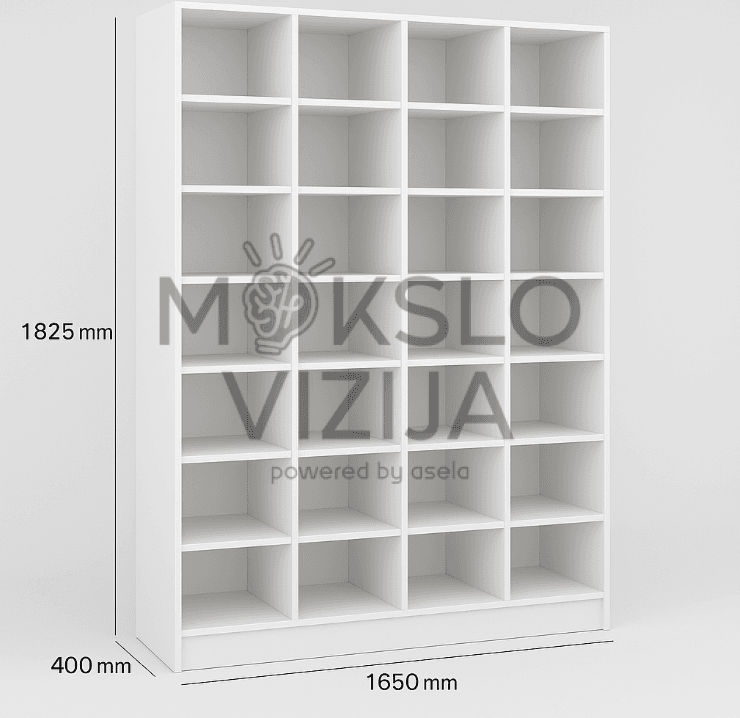 Spinta su 25 atviromis lentynomis kuprinėms