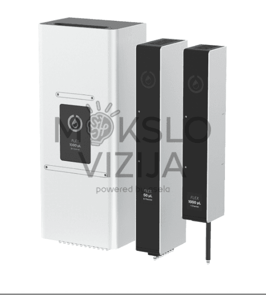 Moderni chemijos mokymo sistema – automatizuota skysčių dozavimo ir maišymo įranga su skaitmenine kontrole.