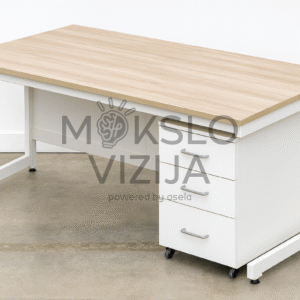 Mokytojo darbo stalas su spintele po stalu